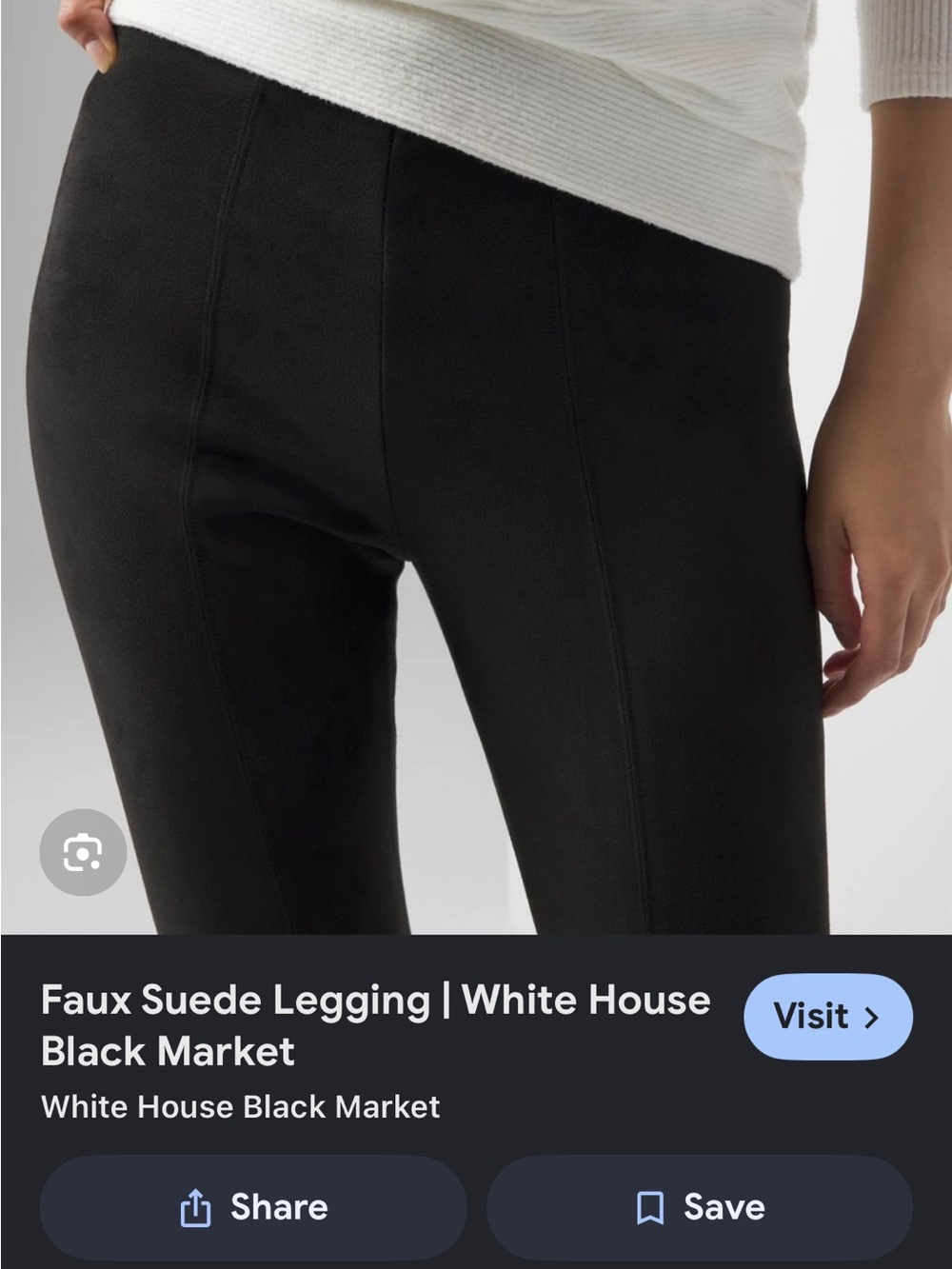 White House Black Market Black Faux Suede Leggings